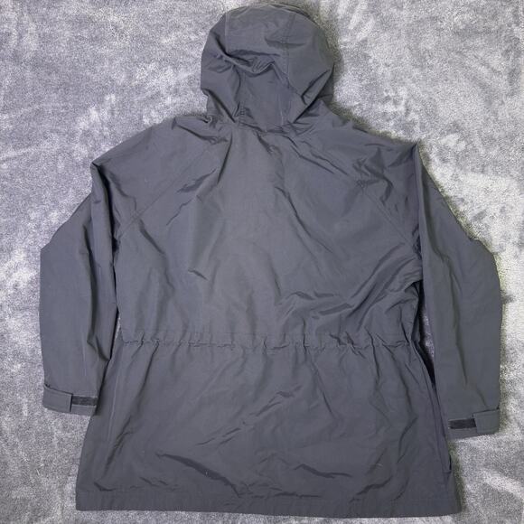 LL Bean Womens Nylon Hooded Full Zip Jacket 3X Plus Black Rain Resistant - Picture 13 of 13